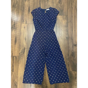 Babaton Jumpsuit Polka Dot Navy Size 00